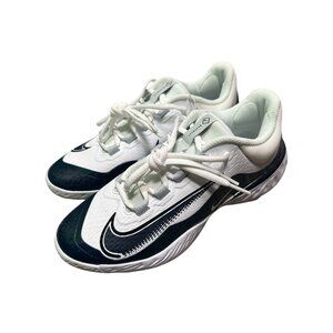 Nike Alpha Huarache Elite 4 Baseball Cleats White Navy Blue DR6851-101 Size 7